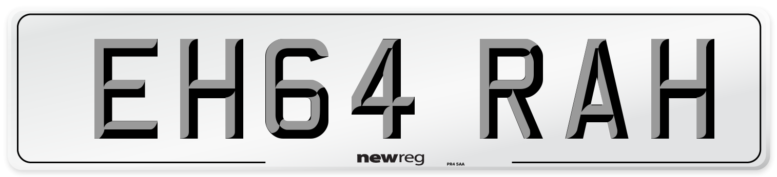 EH64 RAH Number Plate from New Reg